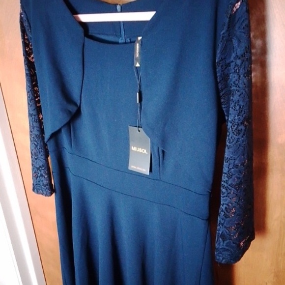 Miusol Dark Blue Long Sleeve Dress - Picture 4 of 6